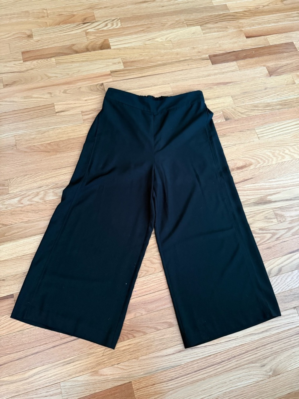Madewell Black Wide-Leg Cropped Trousers